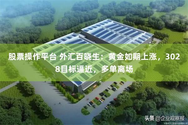 股票操作平台 外汇百晓生：黄金如期上涨，3028目标逼近，多单离场