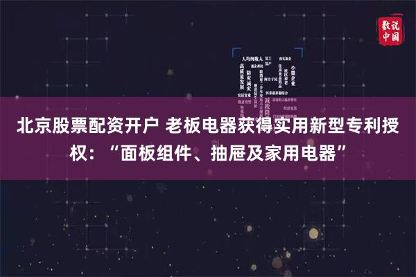 北京股票配资开户 老板电器获得实用新型专利授权：“面板组件、抽屉及家用电器”